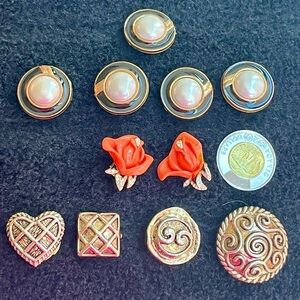 Vintage Button Covers Set | Gold Tone & Novelty Designs | Retro Accessories